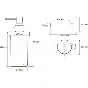 Дозатор для жидкого мыла Bemeta Neo 104109016 Нержавеющая сталь