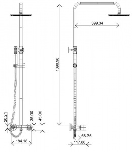 Душевая система Boheme Stick 128-BB.2 Черная матовая