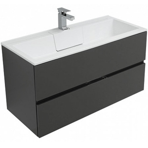Комплект мебели для ванной Aquanet Алвита 100 241397 подвесной Серый антрацит