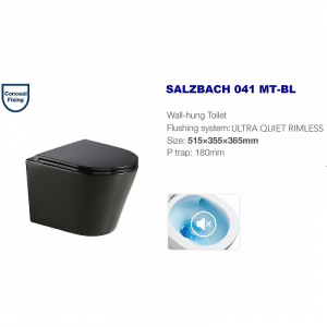 Унитаз WeltWasser Salzbach 041 MT-BL 10000008258 подвесной Черный матовый с сиденьем Микролифт