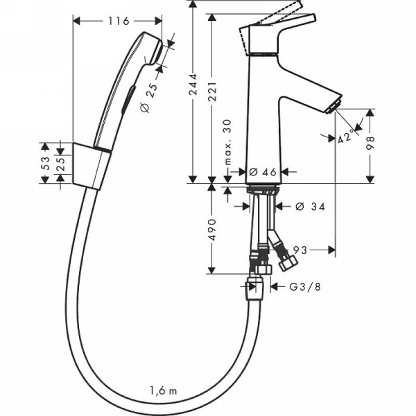 Смеситель для раковины Hansgrohe Talis S 72290000 Хром