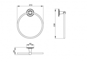 Полотенцедержатель - кольцо Timo Nelson 150050/00, 23.8 см, хром