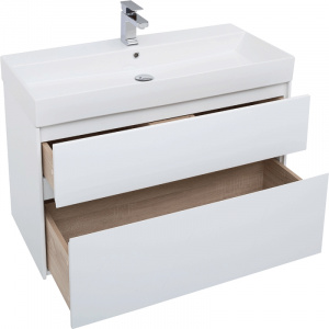 Комплект мебели для ванной Aquanet Бруклин 100 207800 подвесной Белый глянец