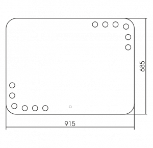 Зеркало AZARIO Эмбер 915х685 c подсветкой и диммером, сенсорный выключатель, 12 ламп к вомплекте (LED-00002506)