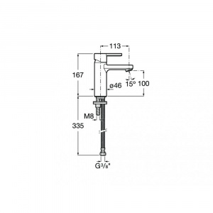 Смеситель для раковины AQUATON Керамический картридж с донным клапаном Хром (75A3296C00)