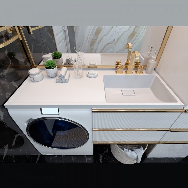 Раковина Paola Magenta 120 R на стиральную машину Белая глянцевая