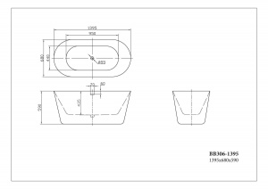 Акриловая ванна BELBAGNO BB306-1395