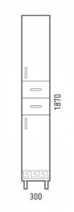 Шкаф пенал Corozo Олимп 30 SD-00000693 Белый