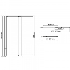 Шторка на ванну WasserKRAFT Main 100 41S02-100 профиль Хром стекло прозрачное