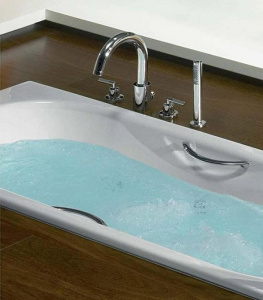 Чугунная ванна Roca Malibu 170x70 2333G0000 с отверстиями для ручек с антискользящим покрытием