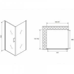 Душевой уголок Abber Sonnenstrand 60x75 AG04060-S75 профиль Хром стекло прозрачное