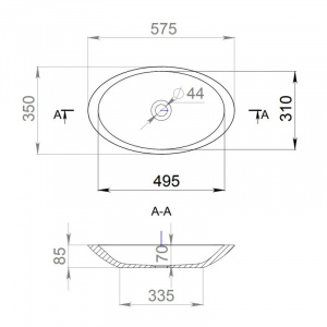 Раковина 57,5х35 см Salini S-Stone Callista 102 1101202SM