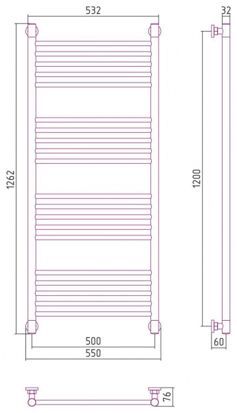 ДР "Богема+" прямая 1200х500 (Состаренная БРОНЗА)