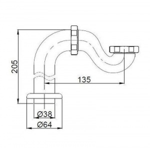 Гидрозатвор для слив-перелива BelBagno BB567-01-TI-BRN Бронза