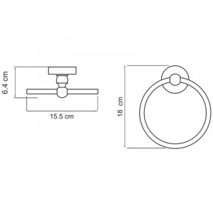 Кольцо для полотенец WasserKRAFT Diemel K-2260 Хром