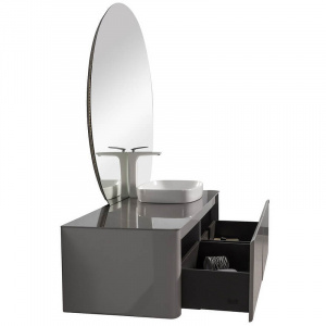 Комплект мебели для ванной Black&White Universe R 9151401 подвесной Серый