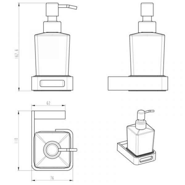 Дозатор для жидкого мыла Boheme Q 10957-CR Хром