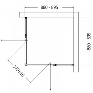 Душевой уголок AQUAme 90x90 AQM7102-2-9 профиль Черный матовый стекло прозрачное