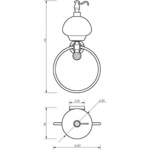Дозатор для жидкого мыла с кольцом для полотенец Migliore Cristalia 16801 Хром с кристаллом Swarovski