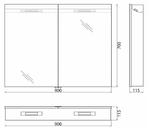 Зеркальный шкаф BelBagno SPC 90 SPC-2A-DL-BL-900 с подсветкой Белый