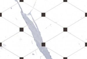 Настенная плитка Eurotile Ceramica 9 SR 0305 Statuario 27x40 белая глянцевая под мрамор / геометрию
