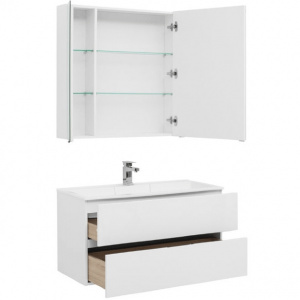 Комплект мебели для ванной Aquanet Алвита 100 237360 подвесной Белый