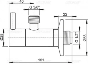 Угловой вентиль с фильтром 1/2"×3/8" AlcaPlast ARV001