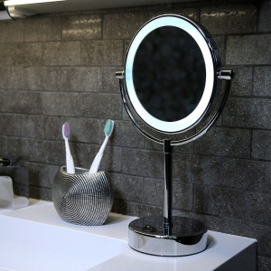 Косметическое зеркало WasserKRAFT K-1005 с подсветкой с увеличением Хром
