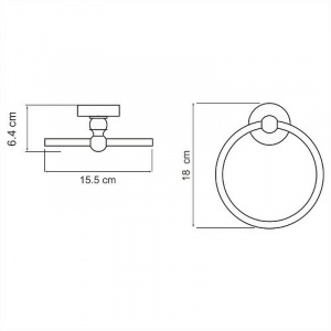 Кольцо для полотенец WasserKRAFT Regen K-6960 Хром