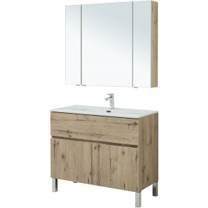 Комплект мебели для ванной Aquanet Алвита New 100 274115 Дуб веллингтон белый