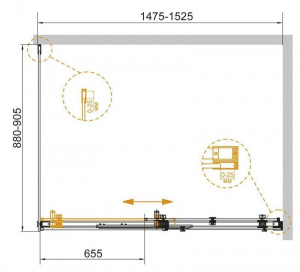 Душевой уголок Cezares Stylus-Soft AH-1 150x90 профиль Хром стекло прозрачное