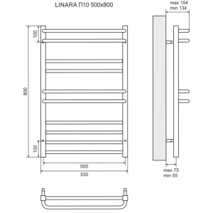Полотенцесушитель водяной 800х500 Lemark Linara П10 LM04810