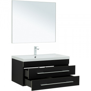 Комплект мебели для ванной Aquanet Верона 90 287640 подвесной Черный матовый