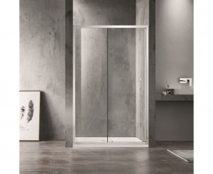 Душевая дверь Azario MILTON раздвижная 140х200, толщина полотна 6мм левая, цвет профиля серебро