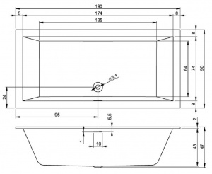 Акриловая ванна Riho Rething Cubic (190 x 90) B109013005