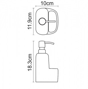 Дозатор для жидкого мыла WasserKRAFT K-8499BLACK с емкостью для губки Черный матовый