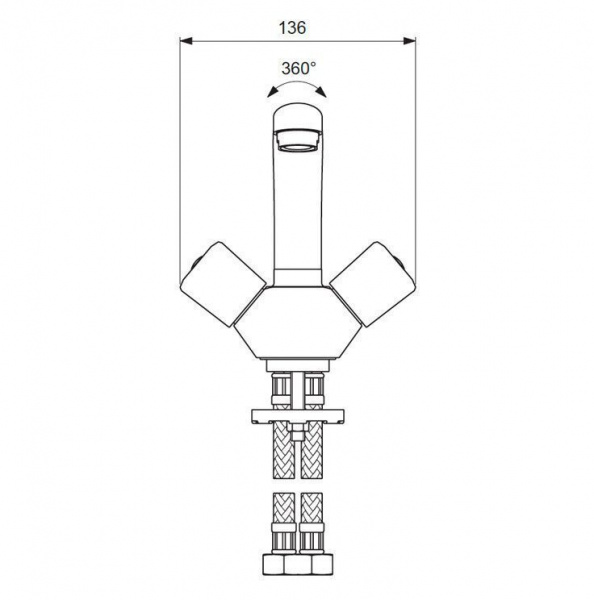 Смеситель для умывальника VIDIMA PRACTIC BA226AA с поворотным изливом 129 мм