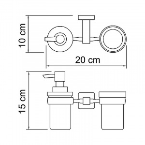 Дозатор для жидкого мыла WasserKRAFT Lippe K-6589 со стаканом для зубных щеток Хром