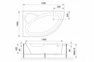 Акриловая ванна Royal Bath Alpine De Luxe 150x100 RB819100DL-L с гидромассажем