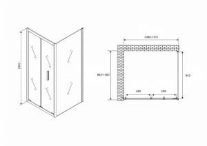 Душевой уголок Abber Sonnenstrand 110x100 AG07110-S100 профиль Хром стекло прозрачное