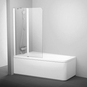 Шторка на ванну Ravak 10° CVS2-100 100х150 L 7QLA0103Z1 профиль Белый стекло Transparent