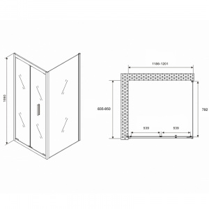 Душевой уголок Abber Sonnenstrand 120х85 AG07120-S85 профиль Хром стекло прозрачное