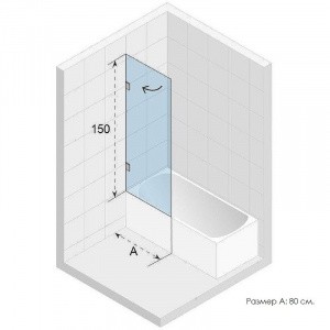 Шторка на ванну Riho VZ Scandic NXT X107 80 L G001129120 (GX01032C1) профиль Хром стекло прозрачное