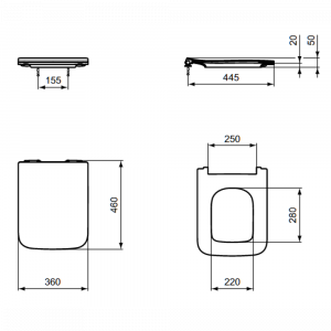 Крышка-сиденье Ideal Standard Blend Cube Sandwich T521101