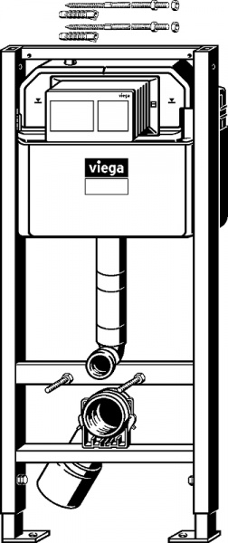Инсталляция Viega Prevista Dry 8524.14 792596 для унитаза с клавишей смыва Хром