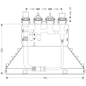 Встроенный механизм смесителя термостатического на борт ванны AXOR 15482180