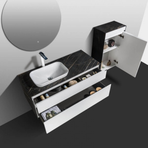 Комплект мебели для ванной Black&White Universe 907u1200 подвесной Белый