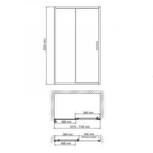 Душевая дверь WasserKRAFT Main 110 41S13 профиль Хром стекло прозрачное