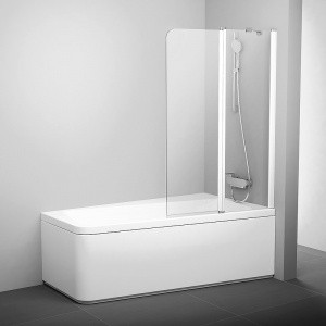 Шторка на ванну Ravak 10° CVS2-100 100х150 R 7QRA0103Z1 профиль Белый стекло Transparent