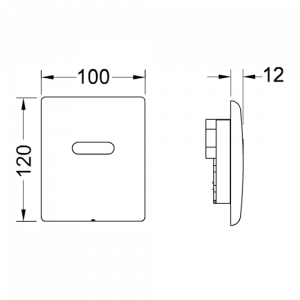 TECEplanus Urinal, 230/12 V, хром глянцевый,панель смыва с инфракрасным датчиком для писсуара